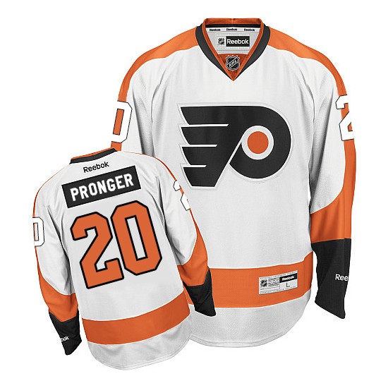 Women's Reebok Philadelphia Flyers 20 Chris Pronger Away Jersey - White Premier
