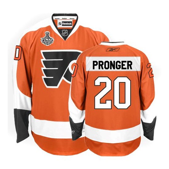 Reebok Philadelphia Flyers 20 Chris Pronger Home Stanley Cup Finals Jersey - Orange Authentic