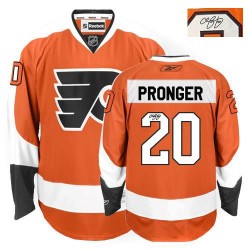 Reebok Philadelphia Flyers 20 Chris Pronger Autographed Home Jersey - Orange Authentic