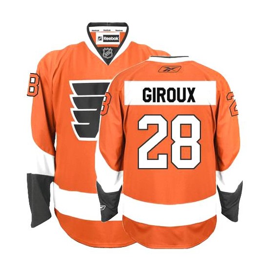 Youth Reebok Philadelphia Flyers 28 Claude Giroux Home Jersey - Orange Authentic