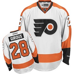 Women's Reebok Philadelphia Flyers 28 Claude Giroux Away Jersey - White Authentic