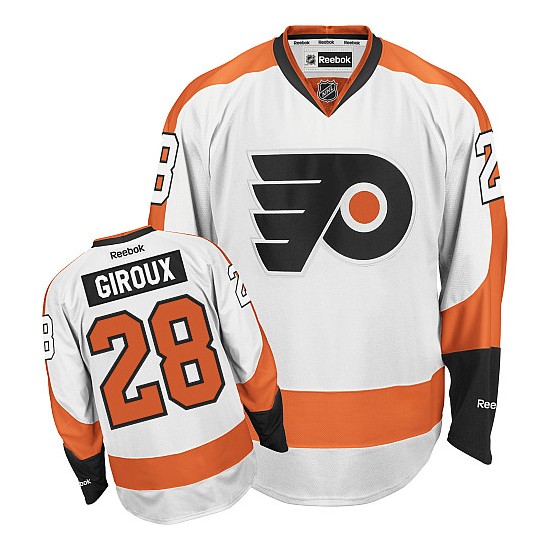 Women's Reebok Philadelphia Flyers 28 Claude Giroux Away Jersey - White Authentic