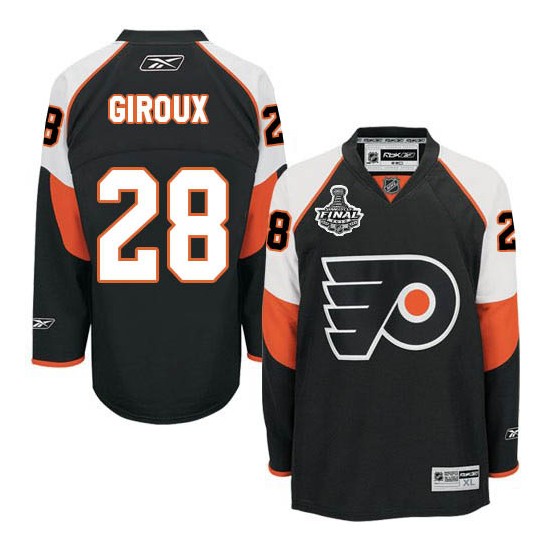 Reebok Philadelphia Flyers 28 Claude Giroux Third Stanley Cup Finals Jersey - Black Premier