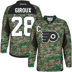 Reebok Philadelphia Flyers 28 Claude Giroux Veterans Day Practice Jersey - Camo Authentic