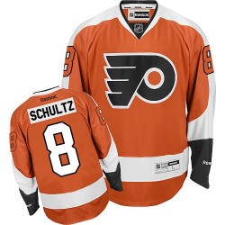 Reebok Philadelphia Flyers 8 Dave Schultz Home Jersey - Orange Authentic