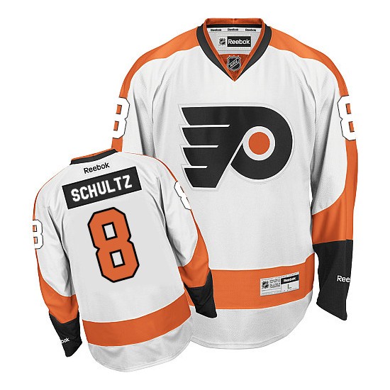 Reebok Philadelphia Flyers 8 Dave Schultz Away Jersey - White Authentic