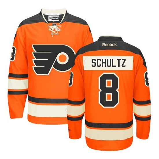 Reebok Philadelphia Flyers 8 Dave Schultz New Third Jersey - Orange Premier