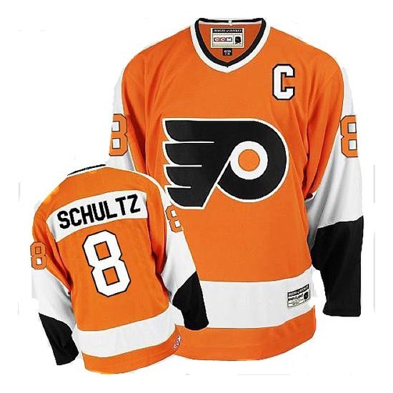 CCM Philadelphia Flyers 8 Dave Schultz Throwback Jersey - Orange Premier