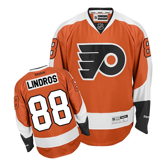 Reebok Philadelphia Flyers 88 Eric Lindros Home Jersey - Orange Premier
