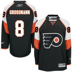 Reebok Philadelphia Flyers 8 Nicklas Grossmann Third Jersey - Black Authentic