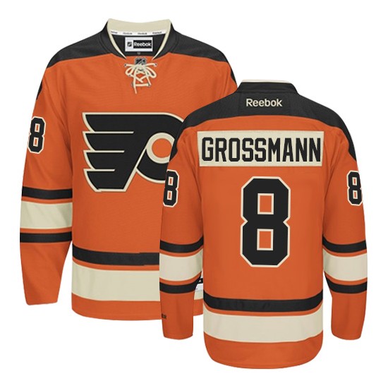 Reebok Philadelphia Flyers 8 Nicklas Grossmann New Third Jersey - Orange Authentic