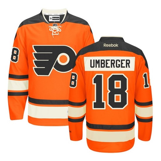 Reebok Philadelphia Flyers 18 R. J. Umberger New Third Jersey - Orange Authentic