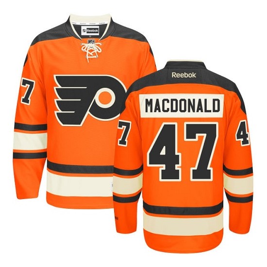 Reebok Philadelphia Flyers 47 Andrew MacDonald New Third Jersey - Orange Authentic