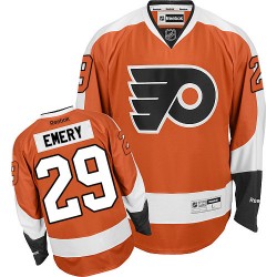 Reebok Philadelphia Flyers 29 Ray Emery Home Jersey - Orange Authentic