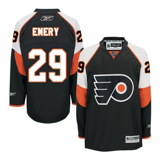Reebok Philadelphia Flyers 29 Ray Emery Third Jersey - Black Premier