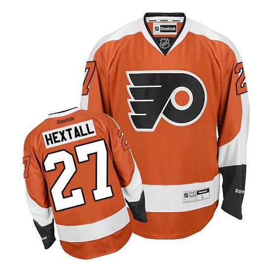 Reebok Philadelphia Flyers 27 Ron Hextall Home Jersey - Orange Premier