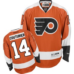 Reebok Philadelphia Flyers 14 Sean Couturier Home Jersey - Orange Authentic