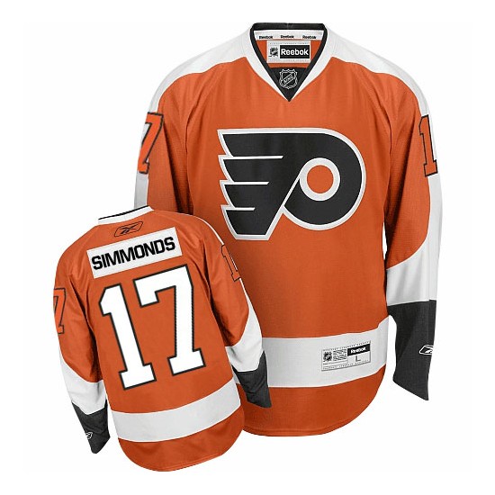 Youth Reebok Philadelphia Flyers 17 Wayne Simmonds Home Jersey - Orange Authentic