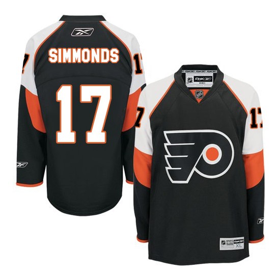 Youth Reebok Philadelphia Flyers 17 Wayne Simmonds Third Jersey - Black Authentic
