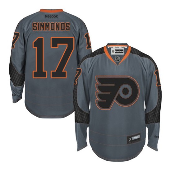 Reebok Philadelphia Flyers 17 Wayne Simmonds Charcoal Cross Check Fashion Jersey - Premier