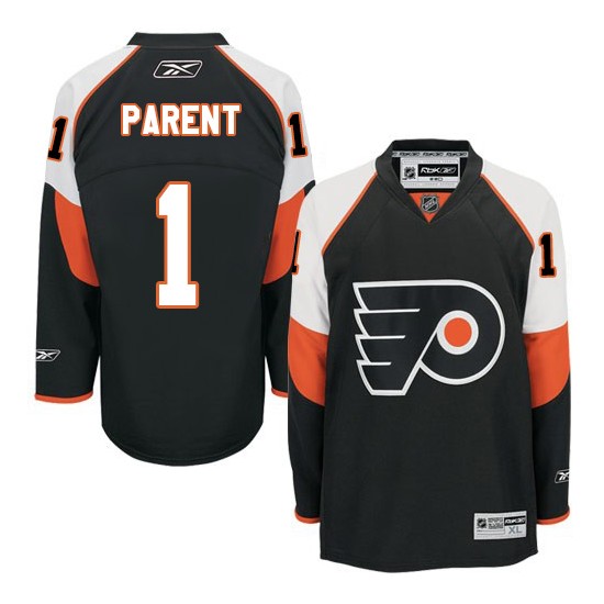 Reebok Philadelphia Flyers 1 Bernie Parent Third Jersey - Black Premier