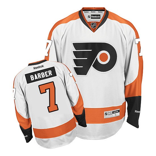 Reebok Philadelphia Flyers 7 Bill Barber Away Jersey - White Authentic