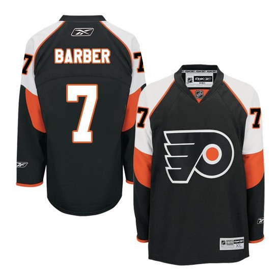 Reebok Philadelphia Flyers 7 Bill Barber Third Jersey - Black Premier