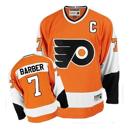 CCM Philadelphia Flyers 7 Bill Barber Throwback Jersey - Orange Authentic