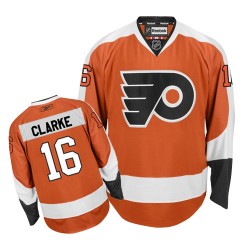 Reebok Philadelphia Flyers 16 Bobby Clarke Home Jersey - Orange Authentic