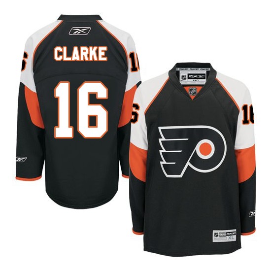 Reebok Philadelphia Flyers 16 Bobby Clarke Third Jersey - Black Authentic