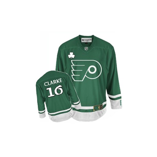Reebok Philadelphia Flyers 16 Bobby Clarke St Patty's Day Jersey - Green Authentic