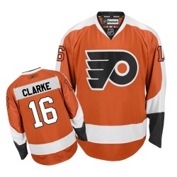 Women's Reebok Philadelphia Flyers 16 Bobby Clarke Home Jersey - Orange Authentic