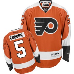 Reebok Philadelphia Flyers 5 Braydon Coburn Home Jersey - Orange Authentic