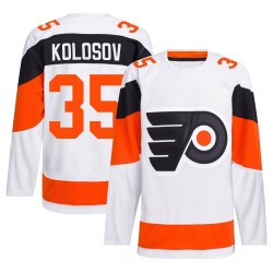 Adidas Philadelphia Flyers Aleksei Kolosov 2024 Stadium Series Primegreen Jersey - White Authentic