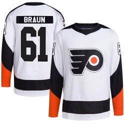 Adidas Philadelphia Flyers Justin Braun Reverse Retro 2.0 Jersey - White Authentic