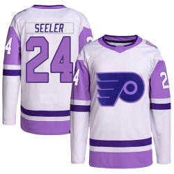 Adidas Philadelphia Flyers Nick Seeler Hockey Fights Cancer Primegreen Jersey - White/Purple Authentic