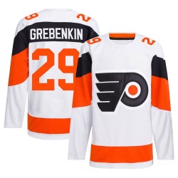 Adidas Philadelphia Flyers Nikita Grebenkin 2024 Stadium Series Primegreen Jersey - White Authentic