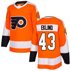 Adidas Philadelphia Flyers Oscar Eklind Home Jersey - Orange Authentic