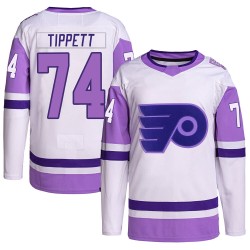 Adidas Philadelphia Flyers Owen Tippett Hockey Fights Cancer Primegreen Jersey - White/Purple Authentic