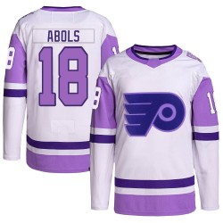 Adidas Philadelphia Flyers Rodrigo Abols Hockey Fights Cancer Primegreen Jersey - White/Purple Authentic