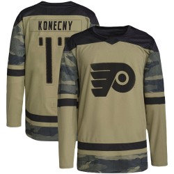 Adidas Philadelphia Flyers Travis Konecny Military Appreciation Practice Jersey - Camo Authentic
