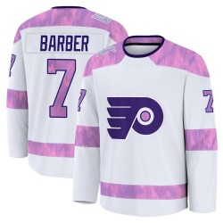 Fanatics Philadelphia Flyers Bill Barber 2024 Hockey Fights Cancer Practice Jersey - White Premium