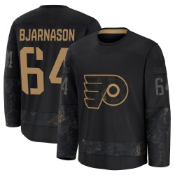 Fanatics Philadelphia Flyers Carson Bjarnason 2024 Military Appreciation Practice Jersey - Black Premium