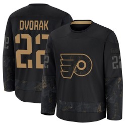 Fanatics Philadelphia Flyers Christian Dvorak 2024 Military Appreciation Practice Jersey - Black Premium