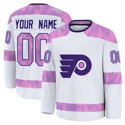 Fanatics Philadelphia Flyers Custom Custom 2024 Hockey Fights Cancer Practice Jersey - White Premium