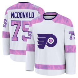 Fanatics Philadelphia Flyers Hunter McDonald 2024 Hockey Fights Cancer Practice Jersey - White Premium