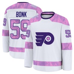 Fanatics Philadelphia Flyers Oliver Bonk 2024 Hockey Fights Cancer Practice Jersey - White Premium