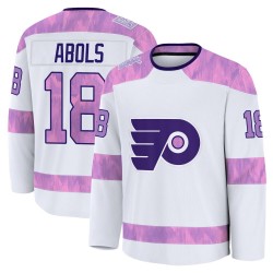 Fanatics Philadelphia Flyers Rodrigo Abols 2024 Hockey Fights Cancer Practice Jersey - White Premium