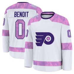 Fanatics Philadelphia Flyers Simon Benoit 2024 Hockey Fights Cancer Practice Jersey - White Premium