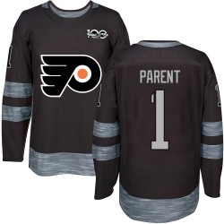 Philadelphia Flyers Bernie Parent 1917-2017 100th Anniversary Jersey - Black Authentic